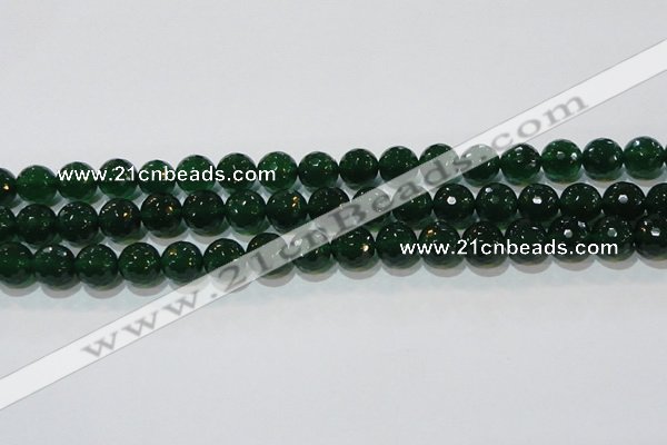 CAG8584 15.5 inches 12mm faceted round green agate gemstone beads