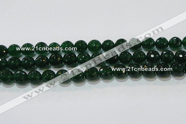 CAG8586 15.5 inches 16mm faceted round green agate gemstone beads