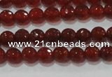 CAG8590 15.5 inches 6mm faceted round red agate gemstone beads