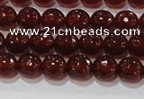 CAG8591 15.5 inches 8mm faceted round red agate gemstone beads