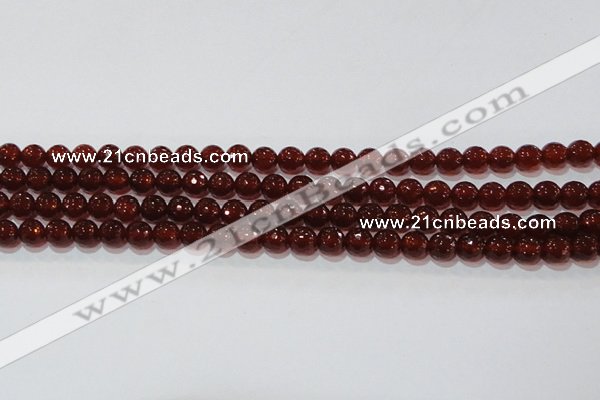 CAG8591 15.5 inches 8mm faceted round red agate gemstone beads