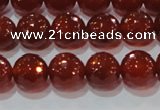 CAG8592 15.5 inches 10mm faceted round red agate gemstone beads