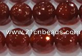 CAG8595 15.5 inches 16mm faceted round red agate gemstone beads