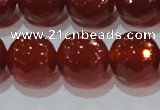 CAG8597 15.5 inches 20mm faceted round red agate gemstone beads