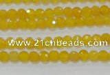 CAG8600 15.5 inches 4mm faceted round yellow agate gemstone beads