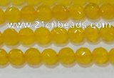 CAG8601 15.5 inches 6mm faceted round yellow agate gemstone beads