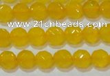 CAG8602 15.5 inches 8mm faceted round yellow agate gemstone beads