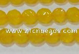 CAG8603 15.5 inches 10mm faceted round yellow agate gemstone beads