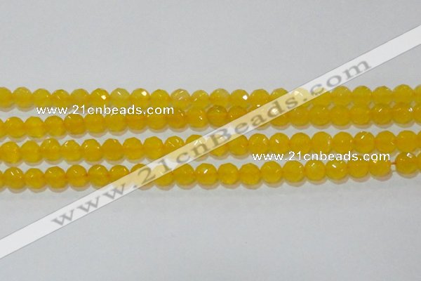 CAG8603 15.5 inches 10mm faceted round yellow agate gemstone beads