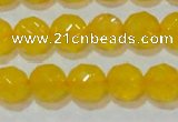 CAG8604 15.5 inches 12mm faceted round yellow agate gemstone beads