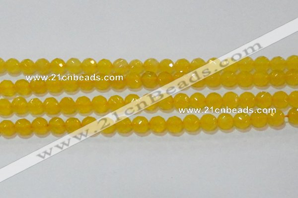 CAG8604 15.5 inches 12mm faceted round yellow agate gemstone beads