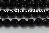 CAG8611 15.5 inches 8mm faceted round black agate gemstone beads