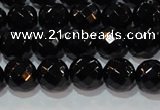 CAG8612 15.5 inches 10mm faceted round black agate gemstone beads