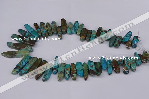 CAG8643 Top drilled 8*20mm - 10*55mm sticks ocean agate beads