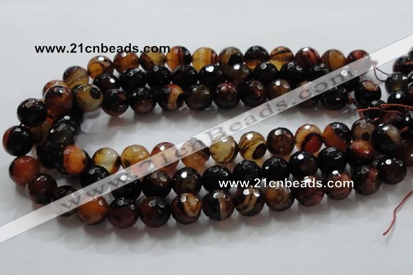 CAG865 15.5 inches 14mm faceted round agate gemstone beads