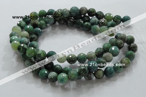 CAG867 15.5 inches 12mm faceted roundagate gemstone beads