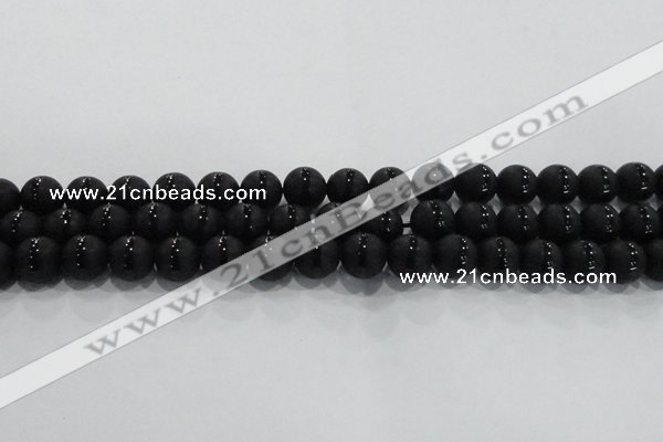 CAG8676 15.5 inches 8mm round matte tibetan agate gemstone beads