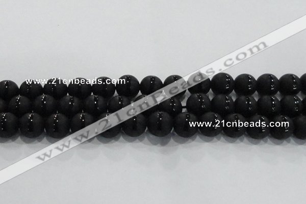 CAG8678 15.5 inches 12mm round matte tibetan agate gemstone beads