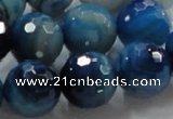 CAG868 15.5 inches 18mm faceted roundagate gemstone beads