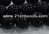 CAG8687 15.5 inches 10mm round matte tibetan agate gemstone beads