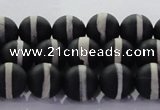 CAG8690 15.5 inches 6mm round matte tibetan agate gemstone beads