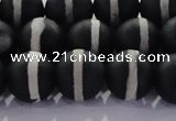 CAG8692 15.5 inches 10mm round matte tibetan agate gemstone beads