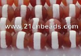 CAG8706 15.5 inches 8mm round matte tibetan agate gemstone beads