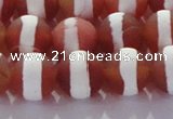 CAG8708 15.5 inches 12mm round matte tibetan agate gemstone beads