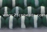 CAG8713 15.5 inches 12mm round matte tibetan agate gemstone beads