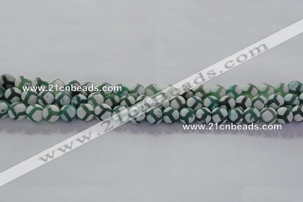 CAG8720 15.5 inches 6mm round matte tibetan agate gemstone beads