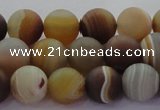 CAG8726 15.5 inches 8mm round matte madagascar agate beads