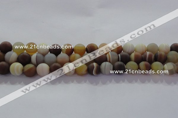CAG8727 15.5 inches 10mm round matte madagascar agate beads