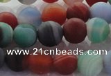 CAG8731 15.5 inches 8mm round matte madagascar agate beads