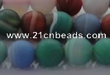 CAG8732 15.5 inches 10mm round matte madagascar agate beads