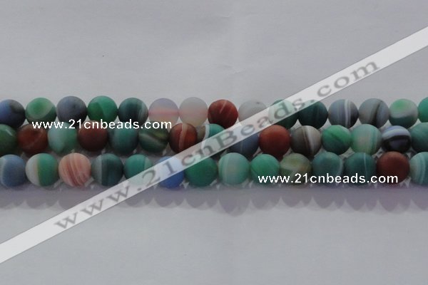 CAG8733 15.5 inches 12mm round matte madagascar agate beads