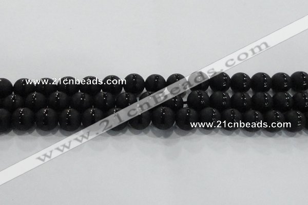 CAG8735 15.5 inches 14mm round matte tibetan agate gemstone beads