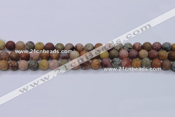 CAG8747 15.5 inches 8mm round matte rainbow agate beads