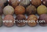 CAG8748 15.5 inches 10mm round matte rainbow agate beads