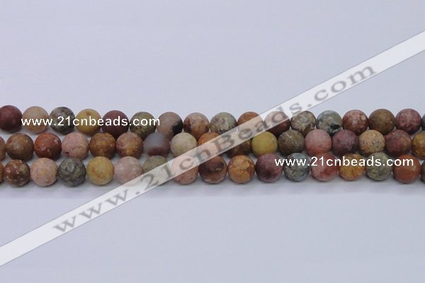 CAG8748 15.5 inches 10mm round matte rainbow agate beads