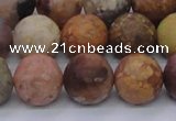 CAG8749 15.5 inches 12mm round matte rainbow agate beads