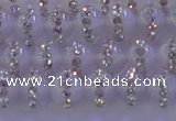 CAG8770 15.5 inches 6mm round agate with rhinestone beads