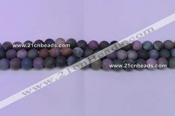 CAG8864 15.5 inches 12mm round matte india agate beads