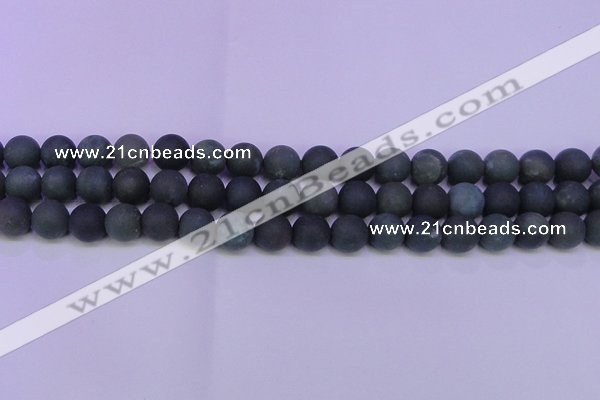 CAG8881 15.5 inches 6mm round matte moss agate beads