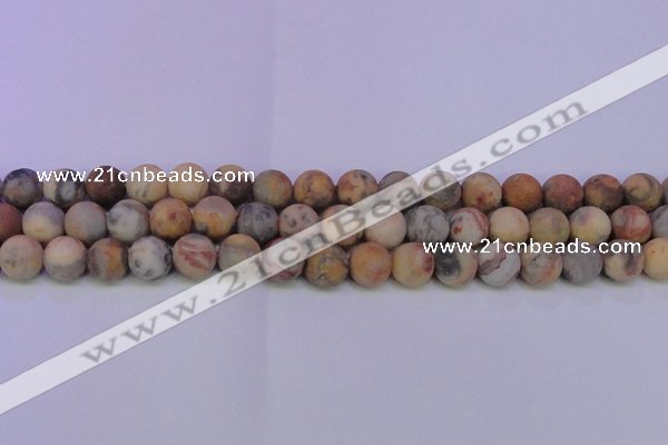 CAG8890 15.5 inches 4mm round matte crazy lace agate beads