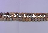 CAG8892 15.5 inches 8mm round matte crazy lace agate beads