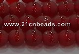 CAG8901 15.5 inches 6mm round matte red agate beads wholesale