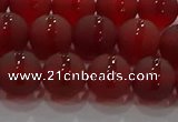 CAG8902 15.5 inches 8mm round matte red agate beads wholesale