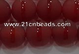 CAG8903 15.5 inches 10mm round matte red agate beads wholesale