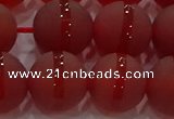 CAG8904 15.5 inches 12mm round matte red agate beads wholesale