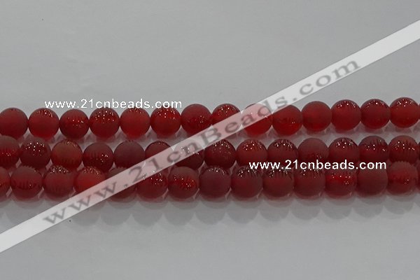 CAG8907 15.5 inches 6mm round matte red agate beads wholesale